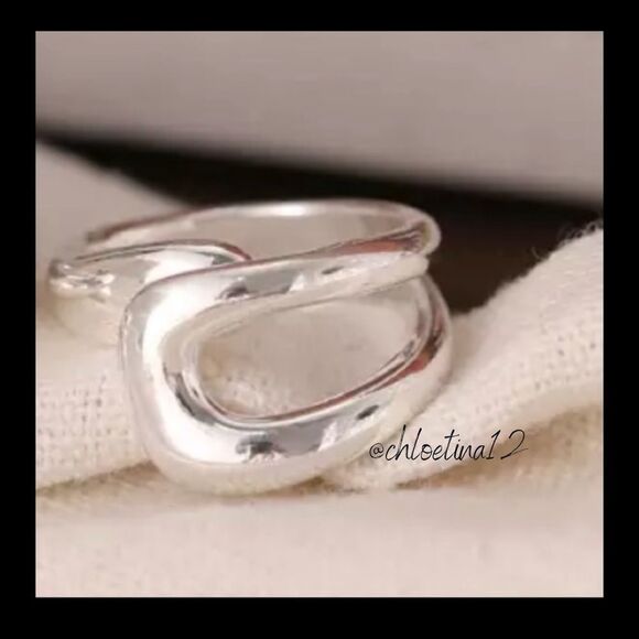 #37 NEW 925 Sterling Silver Simple Wrap Ring Adjustable - Picture 3 of 10